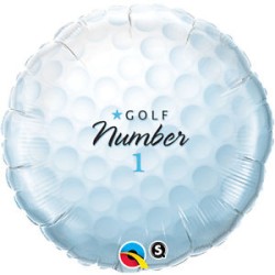 BALLON METALLIQUE ROND BALLE DE GOLF 46 CM