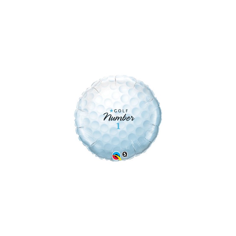 BALLON METALLIQUE ROND BALLE DE GOLF 46 CM