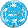 BALLON METALLIQUE ROND MI PRIMEIRA COMUNION BLEU 46 CM BALLON METALLIQUE ROND MI PRIMEIRA COMUNION BLEU 46 CM