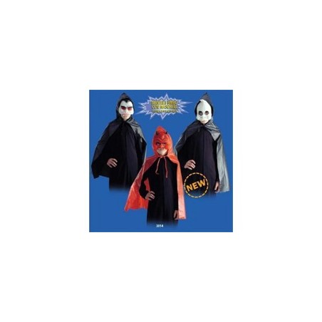 CAPE VINYLE + MASQUE HALLOWEEN 3 MODELES ASSORTIS