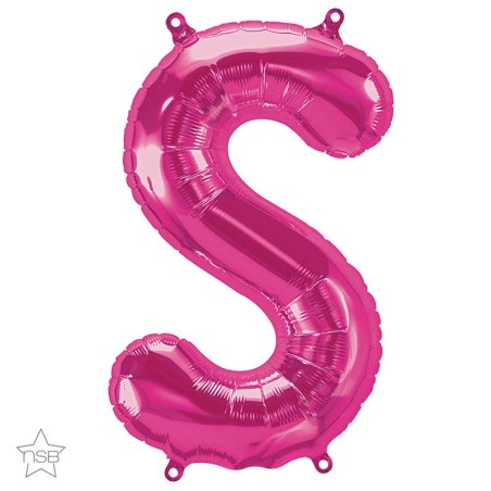 BALLON LETTRE METALLIQUE S FUSCHIA 40 CM