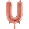 BALLON LETTRE U ROSE GOLD  36 CM