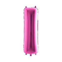 BALLON LETTRE I FUSHIA  35 CM