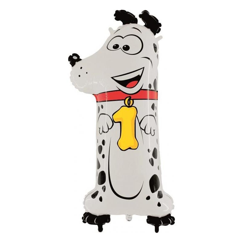 BALLON ANIMAUX CHIEN CHIFFRE 1 21 X 44 CM BALLON ANIMAUX CHIEN CHIFFRE 1 21 X 44 CM