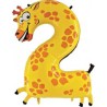 BALLON ANIMAUX GIRAFE CHIFFRE 2 21 X 44 CM