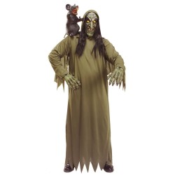 DEGUISEMENT SORCIERE VERTE TAILLE M-L MASQUE+GANTS