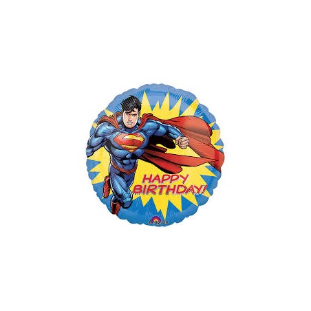 BALLON METALLIQUE SUPERMAN HAPPY BIRTHDAY 43 CM