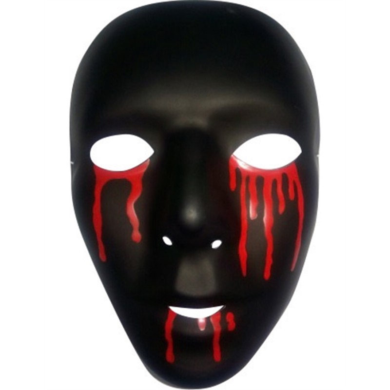 MASQUE NOIR AVEC LARMES DE SANG FEMME HALLOWEEN