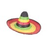 SOMBRERO MEXICAIN MULTICOLORE BORDURE ET POINTE NOIRE ADULTE