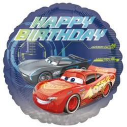 BALLON METALLIQUE ROND DISNEY CARS 3 HAPPY BIRTHDAY 43 CM