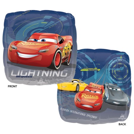 BALLON METALLIQUE CARRE DISNEY CARS 3 LIGHTNING MCQUEEN 43 CM  