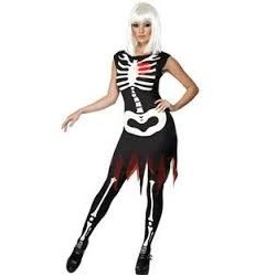 DEGUISEMENT ROBE SQUELETTE TAILLE S