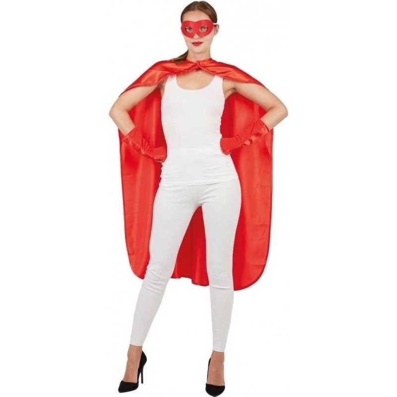 KIT SUPER HEROS ROUGE CAPE + MASQUE