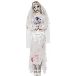 DEGUISEMENT MARIEE ZOMBIE TAILLE L ROBE TACHEE DE SANG
