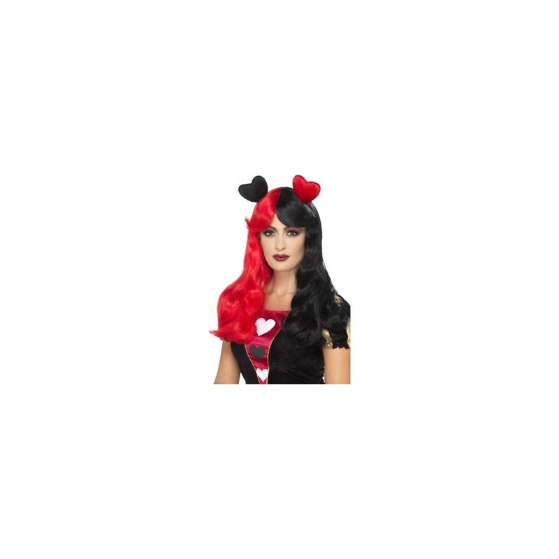 PERRUQUE ROUGE ET NOIR COEUR COSPLAY PERRUQUE ROUGE ET NOIR COEUR COSPLAY