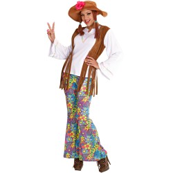 DEGUISEMENT HIPPY FEMME PANTALON /CHAPEAU TAILLE M