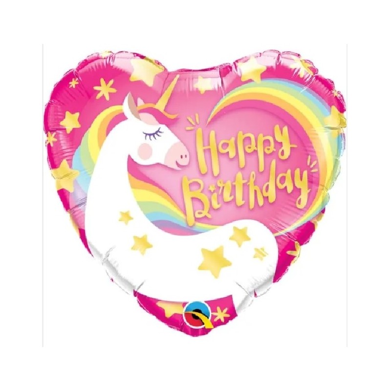 BALLON METALLIQUE LICORNE HAPPY BIRTHDAY COEUR 46 CM BALLON METALLIQUE LICORNE HAPPY BIRTHDAY COEUR 46 CM