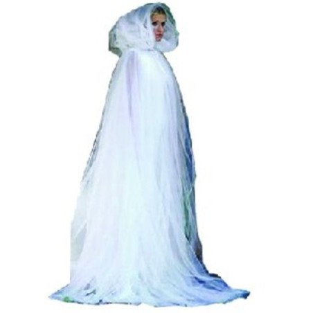 CAPE A CAPUCHE EFFET VOILAGE BLANC TAILLE UNIQUE