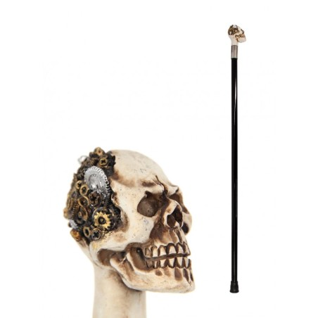 CANNE TETE DE MORT STEAMPUNK 93 CM METAL