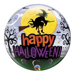 BALLON BUBBLES HAPPY HALLOWEEN SORCIERE 56 CM