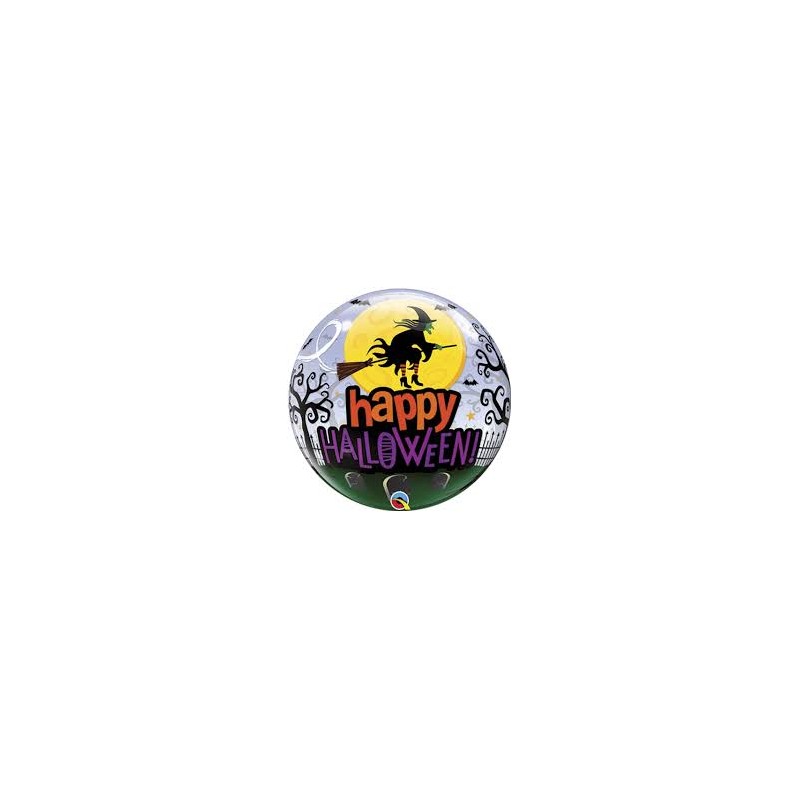 BALLON BUBBLES HAPPY HALLOWEEN SORCIERE 56 CM