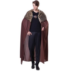 CAPE CHEVALIER OU VIKING FOURRURE LUXE BRUN 155 CM