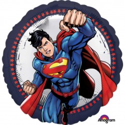 BALLON METALLIQUE ROND SUPERMAN 43 CM