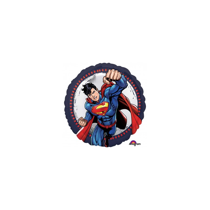 BALLON METALLIQUE ROND SUPERMAN 43 CM