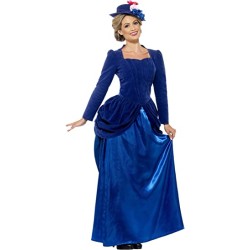 DEGUISEMENT ROBE VICTORIAN BLEUE TAILLE S