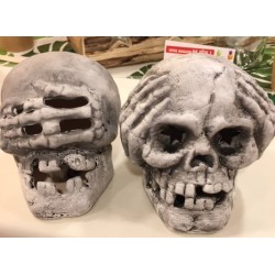 BOUGEOIRS TETE DE MORT LUMINEUX LED 3 MODELES ASSORTIS CERAMIQUE