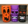 GOBELETS PERSONNAGES HALLOWEEN 8 X 15,5 CM 3 COULEURS ASSORTIES VIOLET ORANGE NO