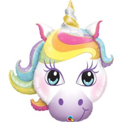 BALLON METALLIQUE TETE DE LICORNE 97 CM