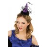 SERRE TETE CHAPEAU DE SORCIERE PLUME VIOLET