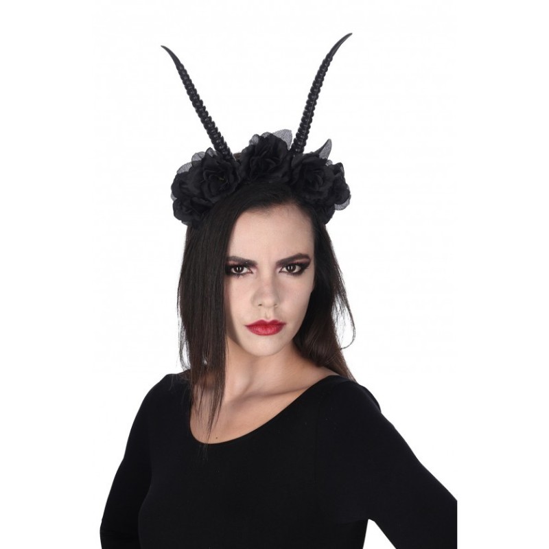 COIFFE SERRE TETE CORNES DE DEMON NOIRES COIFFE SERRE TETE CORNES DE DEMON NOIRES