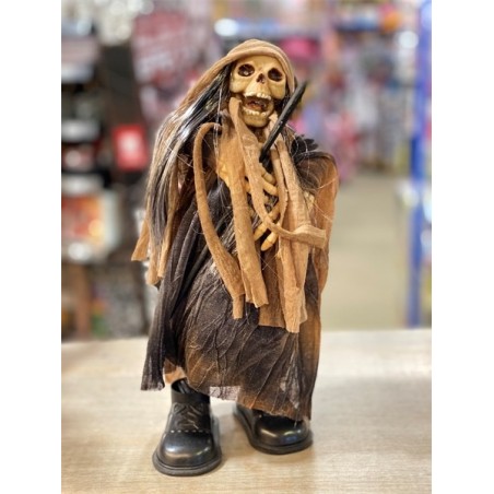 DECORATION HALLOWEEN PETIT SORCIERE QUI MARCHE SONORE                 