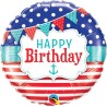 BALLON METALLIQUE HAPPY BIRTHDAY THEME NAUTIQUE 46 CM