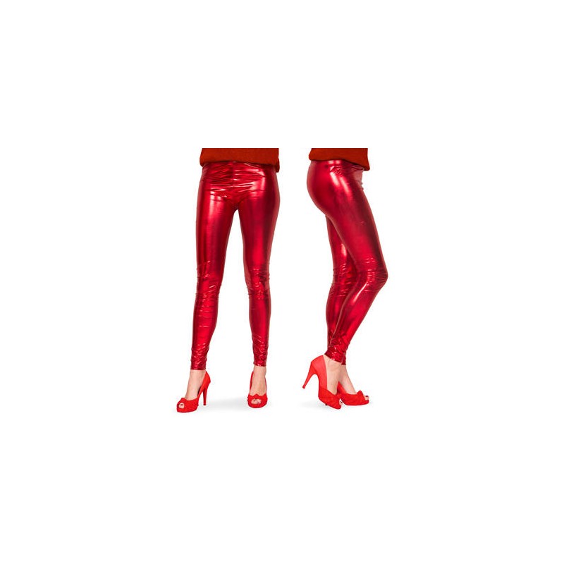 LEGGING STRECH BRILLANT ROUGE TAILLE 36/38