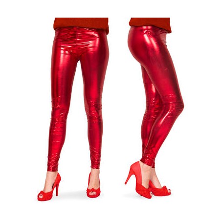 LEGGING STRECH BRILLANT ROUGE TAILLE 36/38