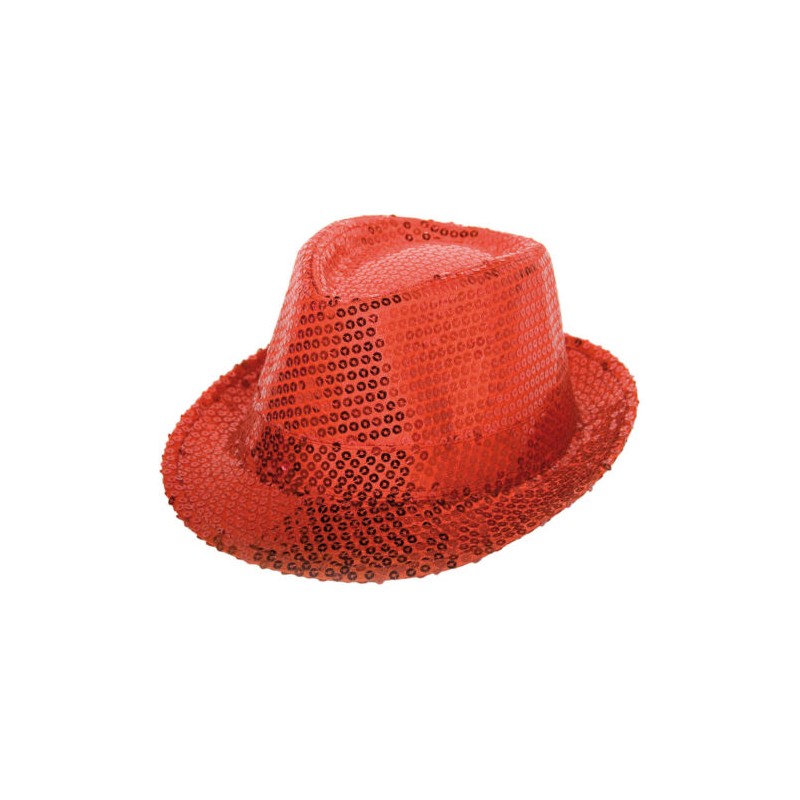 CHAPEAU BORSALINO SEQUIN ROUGE