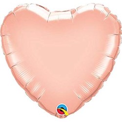 BALLON METALLIQUE COEUR ROSE OR 46CM