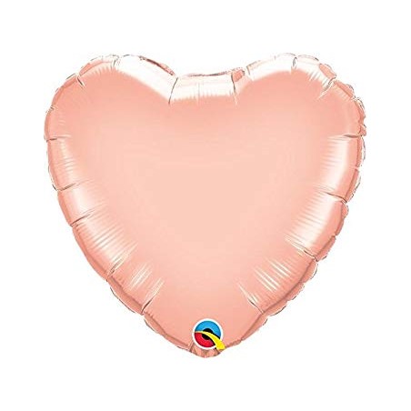 BALLON METALLIQUE COEUR ROSE OR 46CM