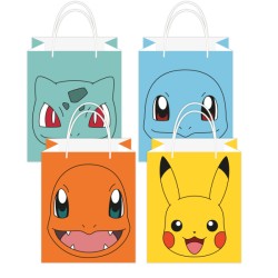 8 SACS CADEAUX POKEMON PIKACHU ET SES AMIS EN PAPIER 12.7 X 21.5 CM