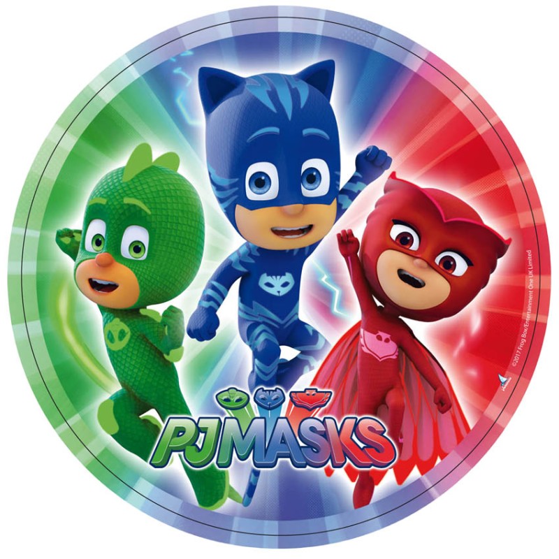 8 ASSIETTES RONDES PJMASKS 23 CM