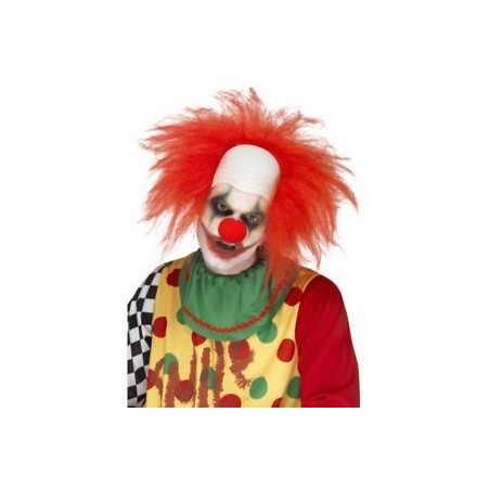 PERRUQUE DE CLOWN CRANE AVEC CHEVEUX ROUGE