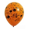 8 BALLONS HALLOWEEN LATEX 11 POUCES ORANGE/NOIR