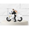 FIGURINE COUPLE DE MARIES EN MOTO