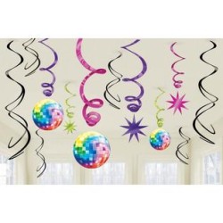 12 DECORATIONS A SUSPENDRE SWIRL BOULE A FACETTE