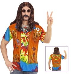 DEGUISEMENT T-SHIRT PEACE AND LOVE HOMME TAILLE M-L