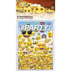 8 CARTES D'INVITATIONS EMOJI