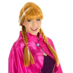 PERRUQUE REINE DES GLACES 2 NATTES ROUSSES